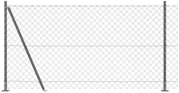 vidaXL Drahtzaun mit 13 Flanschpfosten 1,2 x 25 m Feuerverzinkter Stahl (3351278)