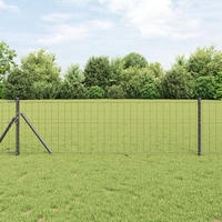 vidaXL Eurozaun Grau 0,4 x 10 m PVC-beschichtetes Eisen