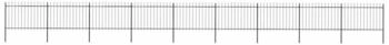 vidaXL Gartenzaun mit Speerspitzen Stahl 15,3 x 1,2 m (277628) schwarz