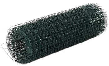 vidaXL Drahtzaun Stahl mit PVC-Beschichtung 25x0,5 m 19 x 19 (143632) grün