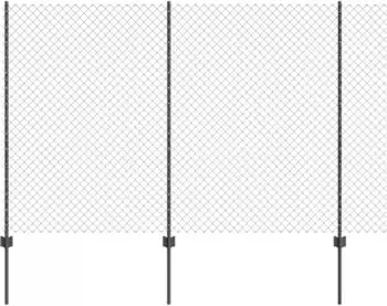 vidaXL Drahtzaun mit 20 U-Posts grau 1,6x10 m Stahl (3336264) grau