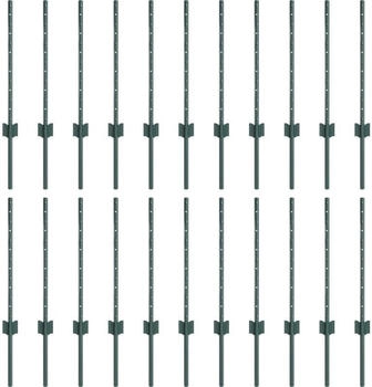 vidaXL Zaunpfosten 22 Stk U-Channel 100 cm Stahl (3335914) grün