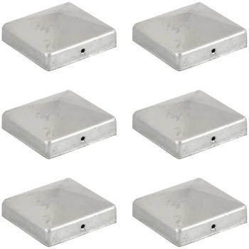 vidaXL Pfostenkappen 6 Stk. Pyramide Verzinktes Metall 81 x 81 mm (145490)