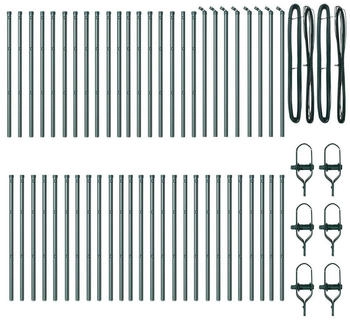 vidaXL Zaunpfosten 52 Stk. Ø32 mm 100 cm Verzinkter Stahl (3350114) grün
