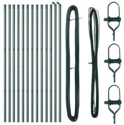 vidaXL Zaunpfosten 13 Stk. Ø32 mm 170 cm Verzinkter Stahl (42004195) grün