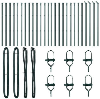 vidaXL Zaunpfosten 26 Stk. Ø32 mm 120 cm Verzinkter Stahl (3350115) grün