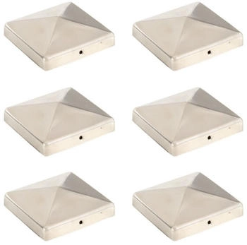 vidaXL Pfostenkappen 6 Stk. Pyramide Edelstahl 101 x 101 mm (145488)