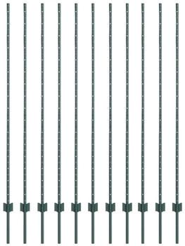 vidaXL Zaunpfosten 11 Stück U-Kanal 150 cm Stahl (42006271) grün