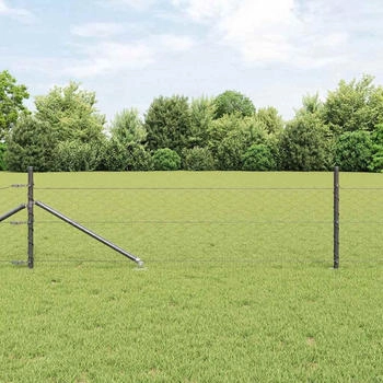 vidaXL Hexagon Zaun 0,4x100 m Stahl (3353294) grau
