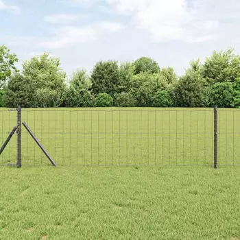vidaXL Euro-Zaun 0,8x10 m Stahl (42004500) grau
