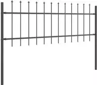 vidaXL Gartenzaun WOERDEN 1,7 x 0,6 m Pulverbeschichteter Stahl Grau