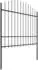 vidaXL Gartenzaun mit Speerspitzen Stahl (1,5 - 1,75) x 5,1 m (277741) schwarz