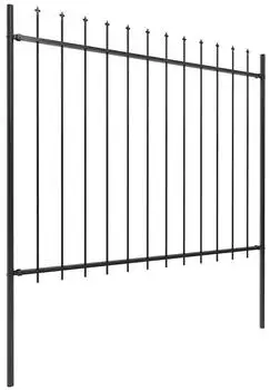 vidaXL Gartenzaun mit Speerspitzen Stahl 10,2 x 1,5 m (277634) schwarz