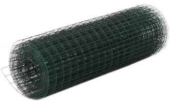 vidaXL Drahtzaun Stahl mit PVC-Beschichtung 10x0,5 m 16 x 16 (143624) gr&uuml;n