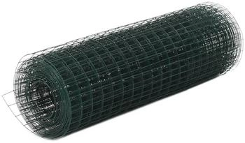 vidaXL Drahtzaun Stahl mit PVC-Beschichtung 10x0,5 m 19 x 19 (143625) grün