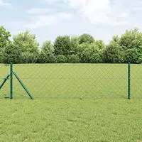 vidaXL Outdoor Kettenglied-Zaun Erdfixierung 10 x 0,6 m Gr&uuml;n Netz