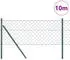 vidaXL Drahtzaun mit 7 Pfosten 0.6x10 m verzinkter Stahl grün (3351075) grün