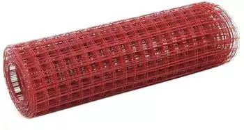 vidaXL Drahtzaun Stahl mit PVC-Beschichtung 25x0,5 m Rot (143674)