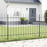 vidaXL Gartenzaun 8 pcs Grau 13,6 x 1 m Pulverbeschichteter Stahl
