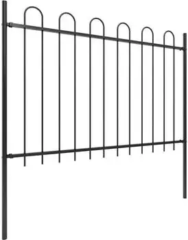 vidaXL Gartenzaun mit Rundbogen Stahl 181 x 120 cm Schwarz (144931)