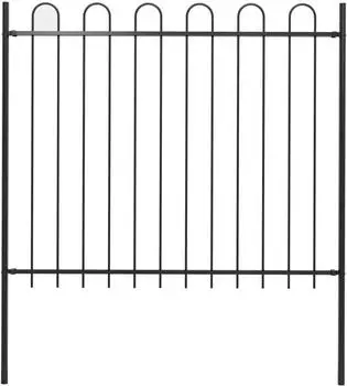 vidaXL Gartenzaun mit Rundbogen Stahl 181 x 150 cm Schwarz (144932)