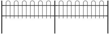 vidaXL Gartenzaun mit Rundbogen Stahl 359 x 60 cm Schwarz (277639)