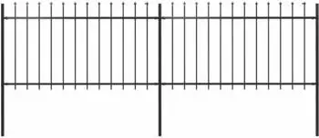 vidaXL Gartenzaun mit Speerspitze Stahl 359 x 100 cm Schwarz (277612)