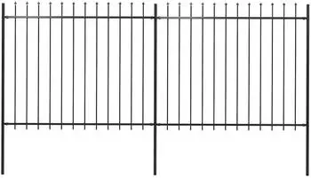 vidaXL Gartenzaun mit Speerspitze Stahl 359 x 150 cm Schwarz (277630)