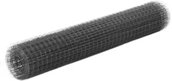 vidaXL Drahtzaun Stahl mit PVC-Beschichtung 25x1 m Grau (143644)