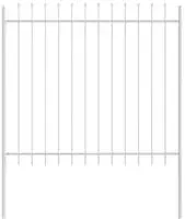 vidaXL Gartenzaun 3 pcs Wei&szlig; 5,1 x 1,5 m Pulverbeschichteter Stahl