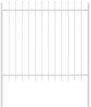 vidaXL Gartenzaun 3 pcs Weiß 5,1 x 1,5 m Pulverbeschichteter Stahl (3334062)