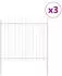 vidaXL Gartenzaun 3 pcs Weiß 5,1 x 1,5 m Pulverbeschichteter Stahl (3334062)