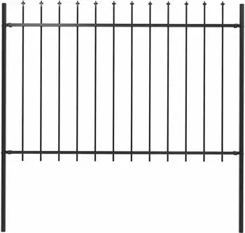 vidaXL Gartenzaun mit Speerspitze Stahl 181 x 120 cm Schwarz (144926)