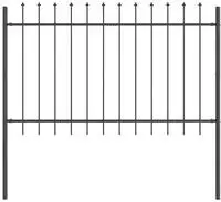 vidaXL Gartenzaun 9 pcs Grau 15,3 x 1 m Pulverbeschichteter Stahl