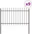 vidaXL Gartenzaun 9 pcs Grau 15,3 x 1 m Pulverbeschichteter Stahl (3334170)
