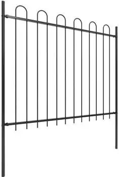 vidaXL Gartenzaun mit Rundbogen Stahl 359 x 150 cm Schwarz (277675)