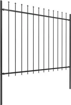 vidaXL Gartenzaun mit Speerspitze Stahl 1248 x 150 cm Schwarz (277635)
