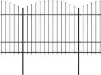 vidaXL Gartenzaun mit Speerspitze Stahl 1673 x 175 cm Schwarz