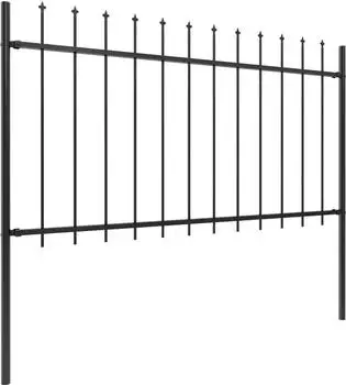 vidaXL Gartenzaun mit Speerspitze Stahl 181 x 100 cm Schwarz (144925)