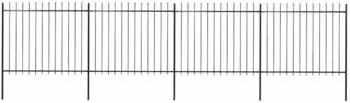 vidaXL Gartenzaun mit Speerspitze Stahl 714,5 x 150 cm Schwarz (277632)