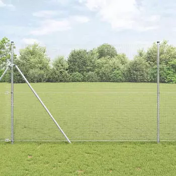vidaXL Geschweißter Drahtzaun Silber 1,5 x 10 m (42004902)