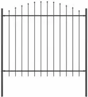 vidaXL Gartenzaun 7 pcs Grau 170 x 165 cm Pulverbeschichteter Stahl
