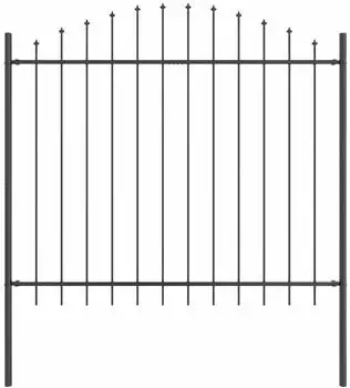 vidaXL Gartenzaun 7 pcs Grau 170 x 165 cm Pulverbeschichteter Stahl (3360126)