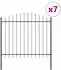 vidaXL Gartenzaun 7 pcs Grau 170 x 165 cm Pulverbeschichteter Stahl (3360126)
