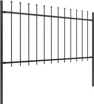 vidaXL Gartenzaun mit Speerspitze Stahl 1781,5 x 100 cm Schwarz (277620)
