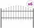 vidaXL Gartenzaun 6 pcs Grau 170 x 140 cm Pulverbeschichteter Stahl (3360118)