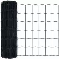 vidaXL Eurozaun Grau 0,4 x 25 m PVC-beschichtetes Eisen