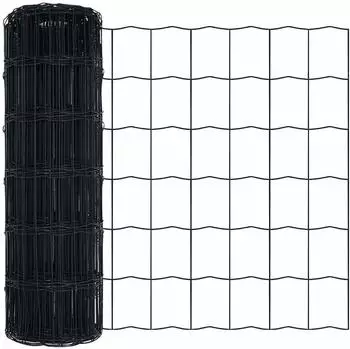 vidaXL Eurozaun Grau 0,4 x 25 m PVC-beschichtetes Eisen (42004538)