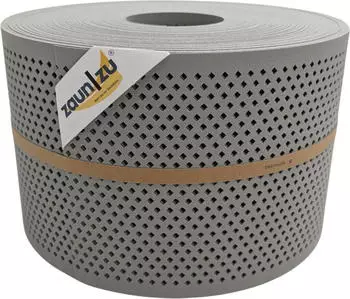 zaun|zu Sichtschutzstreifen Premium Gelocht Diamant 50 m x 19 cm x 0,1 cm Steingrau
