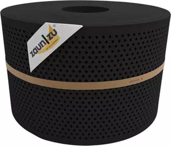 zaun|zu Sichtschutzstreifen Premium Gelocht Diamant 50 m x 19 cm x 0,1 cm Tiefschwarz